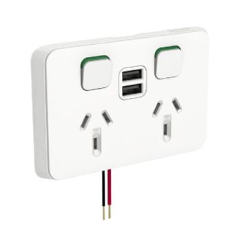 GPO Switched Socket Outlet Iconic 2G 10A 250V White