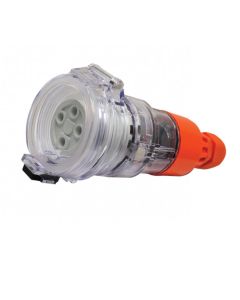 Socket Extension Cord 1/3PH 40A 500V 5 Pin Rnd Transparent