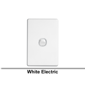 Switch Flush Std 1G 10A/AX 250V 1P 1/2 Way Vert White