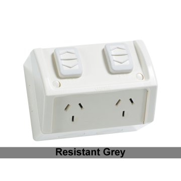 GPO Switched Outlet WP Surface 10A 250V Grey