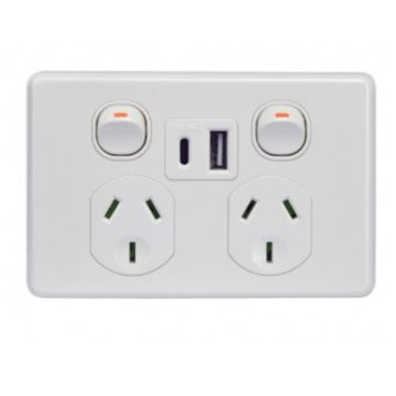 DGPO with USB Charger Fully Integrated 2G 10A White