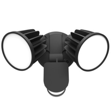 LED Spot Flood w/PIR Sens Adj 2x15W 3K/4K/5.7K Alu Blk