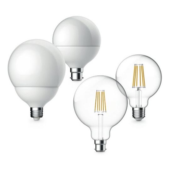 Atom Lighting LED Lamp G95 Round Non-Dimmable 13W 230V B22 Daylight ...