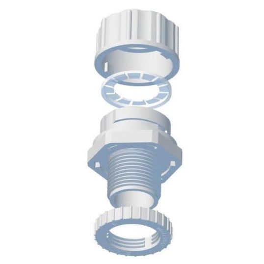 Cable-Flow Corrugated Conduit Gland Straight 32mm Size PVC Grey | Cetnaj