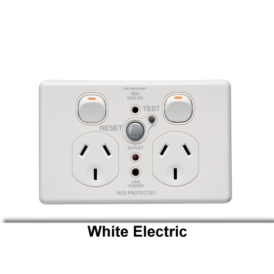 Clipsal Rcd Portable Clipsal GPO Switched Outlet RCD Protected Flush Mount 2 Gang 30mA 10A ...