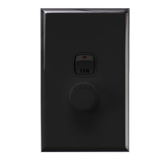Hpm Controller HPM Fan Speed Controller Rotary 2 Gang 1.25A 230/240V 300VA Vertical ...