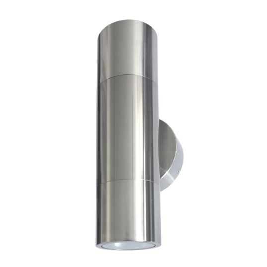 LED Up/Down Wall Light 60mm Dia 210mm Height 240V IP65 IK10 Alum C/W 2 ...
