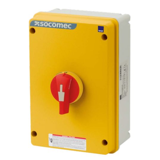 Socomec Isolator Switch Enclosed 415/690V 80A 3 Pole Aluminium Yellow ...
