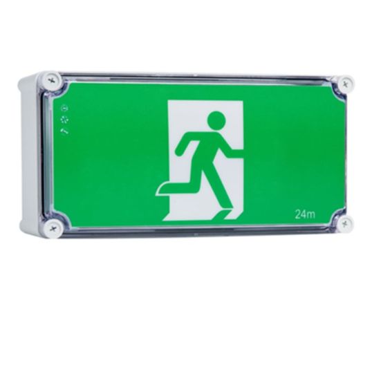 Stanilite Platinum LED Exit Sign Weatherproof Wall/Surface Mount 24m ...