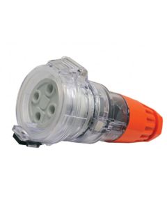 Extension Socket 32A 500V 4 Round Pin IP66 Rear Cord Entry