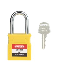 Padlock 83x38x21mm Yellow Nylon Keyed Different